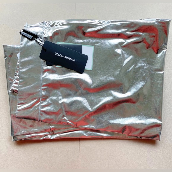 NWT Dolce & Gabbana AW21 Silver Laminated Leggings - Picture 4 of 15